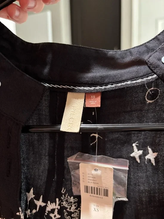 Pilcro Black Embroidered Celestial Button-Front Jacket - Picture 3 of 4